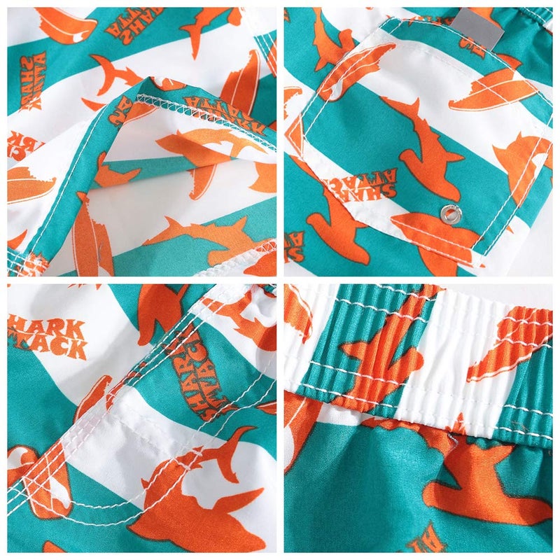 techcity Boys Swim Trunks, Quick Dry Beach Swim Shorts Little Boys Bathing Suit Swimsuit Toddler Boy Swimwear with Mesh Lining, 3-14 Years (7-8 Years, Orange) - Image 5